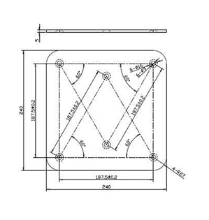 TRIO220 Aluminium Base with Conicals 
