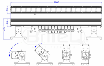 BTI-BEAMBAR18 LED Batten 18 x 25W RGBL 