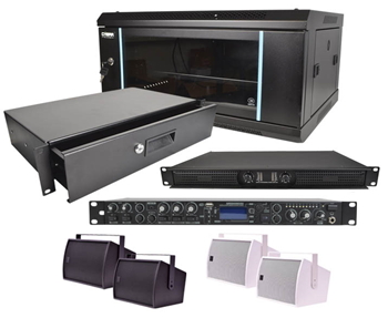 PA Speaker System Complete with Mixer, 