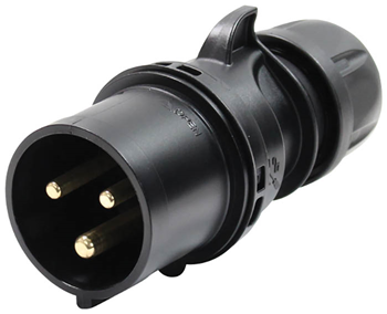 32A 230V 2P E Black Plug 