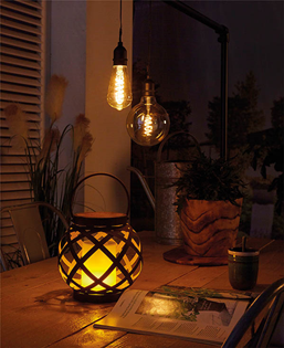 Solar LED Rattan Effect Table Light 