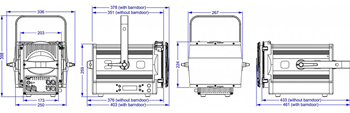 LED Fresnel Stage Light 250W Warm Whit 