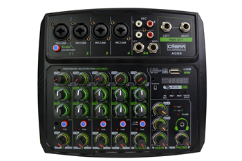 6 Channel Mixer with Bluetooth, USB  