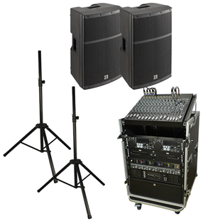 Complete PA System with Mixer, Amp,% 