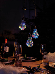 Battery Powered 3 Drop LED Pendant Mul 