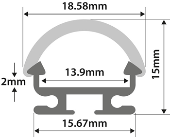 Aluminium LED Tape Profile - D Section 