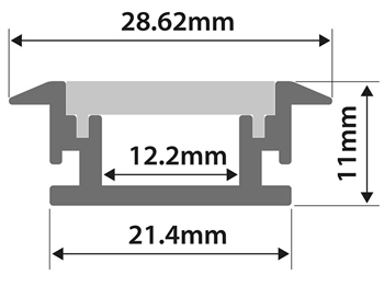 Waterproof LED Tape Profile - Recessed 