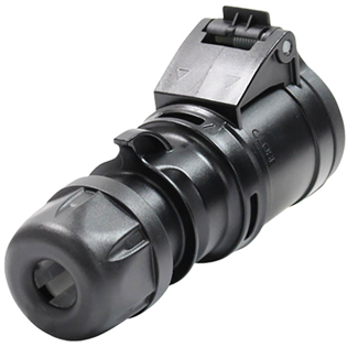 16A 230V 2P E Black Socket 