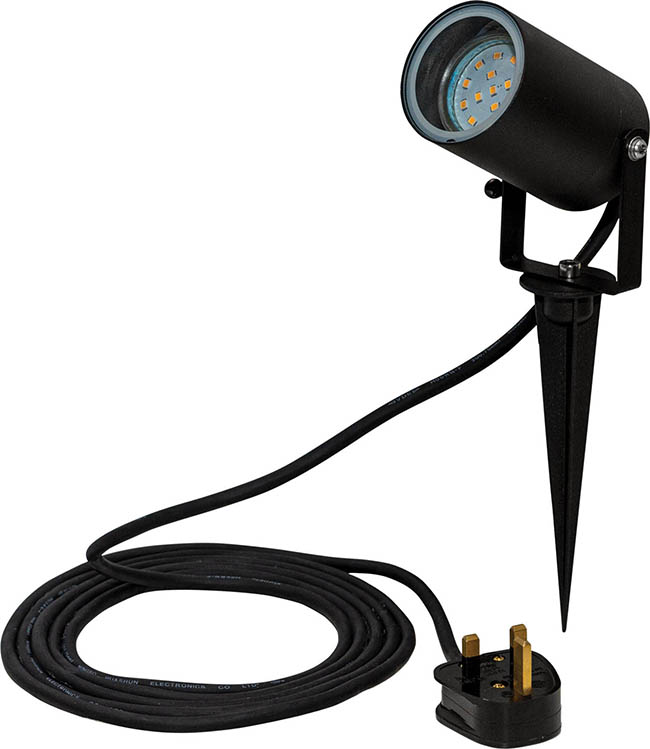 LED Outdoor Spotlight With Ground Spike and Mains Cable 240V ...
