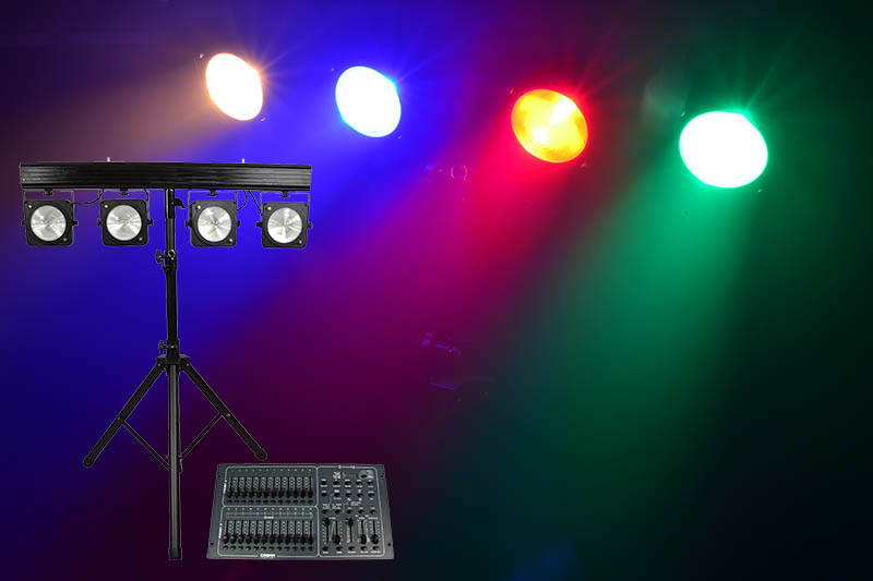 Stage Lighting Set With Wired LED T Bar Stand Controller Stage Lighting
