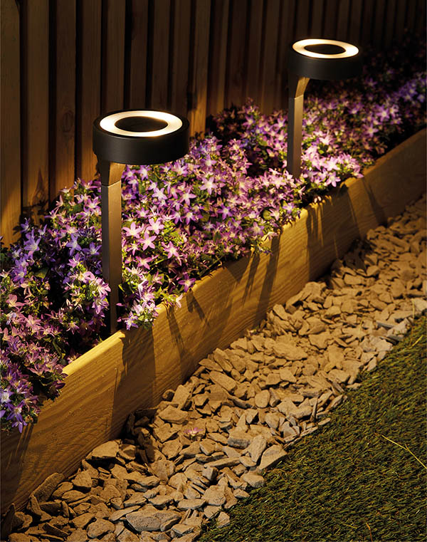LED Garden Spike Lights with Orange Up and Light Pack of 2 - Landscape Garden