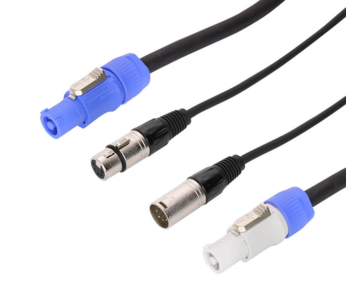 PowerCON 5 Pin DMX Combination Cable Chice of Length Available DMX