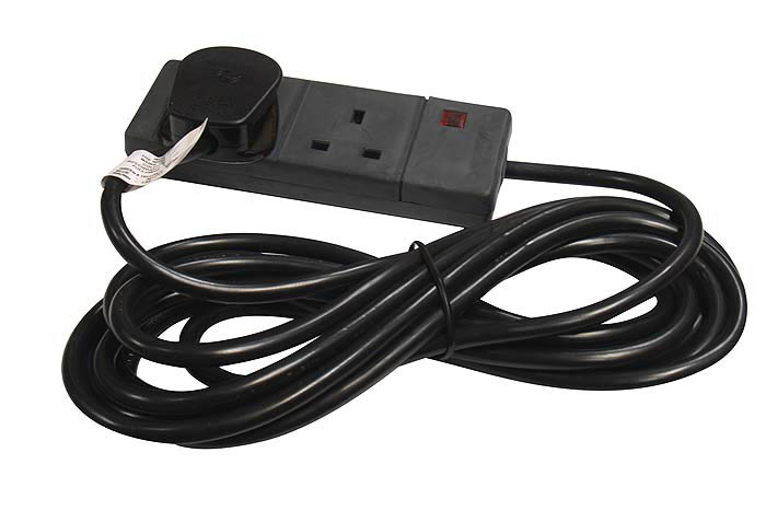 Invero 10-Gang Extension Lead With 5M Cable - 13A 240V Black (UK Plug)