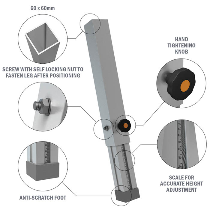 Telescoping discount metal legs