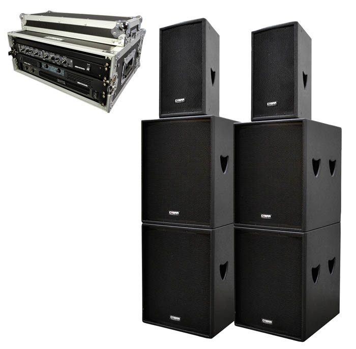 Large PA system 2700w RMS Includes Amp Rack Live Music Systems