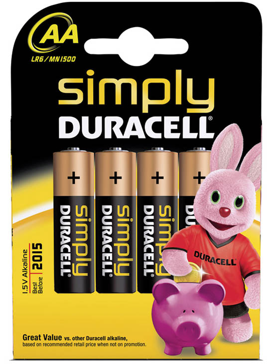 Simply Duracell Alkaline Batteries 4 Pack Batteries