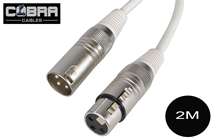 White DMX Cable 3pin XLR Male to Female 120 OhmChoice of Length