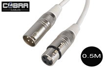 White DMX Cable 3pin XLR Male to Female 120 OhmChoice of Length