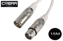 White DMX Cable 3pin XLR Male to Female 120 OhmChoice of Length