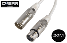 White DMX Cable 3pin XLR Male to Female 120 OhmChoice of Length