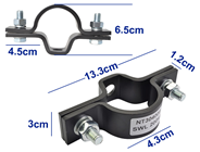 Lighting Bar Fixing Clamp For Suspending 48-50mm Tube - Zinc or Black Finish