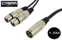 XLR Male To Two XLR Female Splitter Cable – Lead Length 1.5m