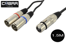 XLR Female To Two XLR Male Splitter Cable – Lead Length 1.5m