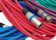 5 x XLR Mic - Audio Cables 10 Metre  5 Tangle Resistant Coloured Cable Pack