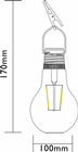 LED Solar Filament Glass Bulb 