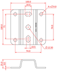 Doughty Studio Rail 60 Ceiling Bracket%2 