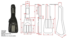 Bass Padded Guitar Bag Dimensions  