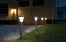 Solar Powered LED Post Light with Dusk 