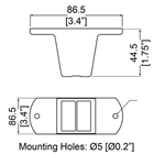 Black Plastic Foot for Cabinets & Eq 