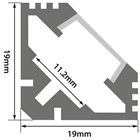 Aluminium LED Tape Profile - 45 Degree 