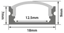 Aluminium LED Tape Profile - Short Cro 