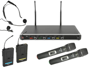 Quad UHF Handheld & Beltpack Mic Sys 