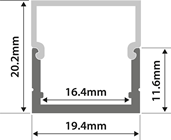 Aluminium LED Tape Profile - Box Secti 