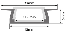Aluminium LED Tape Profile - Recess 