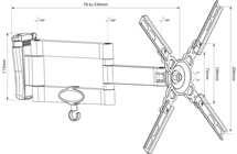 Double Arm Full Motion Wall Bracket fo 