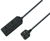 Two Way 13A Extension Lead - Black 4 