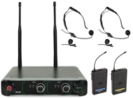 Dual UHF Belt pack Microphone System w 