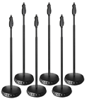 6 Upright Microphone Stands with Quick Release Height Adjustment