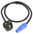 Powercon to 13A UK Mains Plug Lead w 