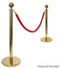 Red Barrier Rope - Gold Fixings 