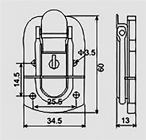 Small Draw Bolt Catch with Lock Choice 