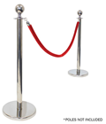 Red Barrier Rope - Chrome Fixings 