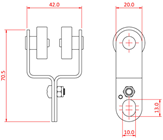 Doughty Studio Rail 60 Curtain Carriage% 