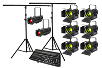 Professional Stage Light Set with LED Fresnel & Profile Spots