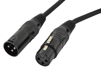 DMX Lead 3 Pin XLR Male to Female Black Body Various Lengths