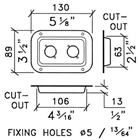 DISH FOR 2 X NEUTRIK CONNECTORS 